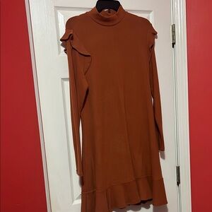 LC Lauren Conrad Brown Mock Neck Sweater Dress